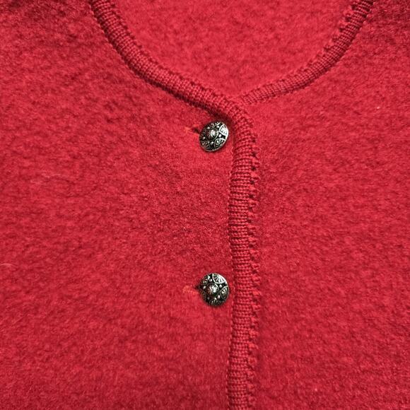 Vintage Nell Flowers Jacket Womens 10 Wool Scallop Hem Boiled Wool Blazer - Picture 2 of 8